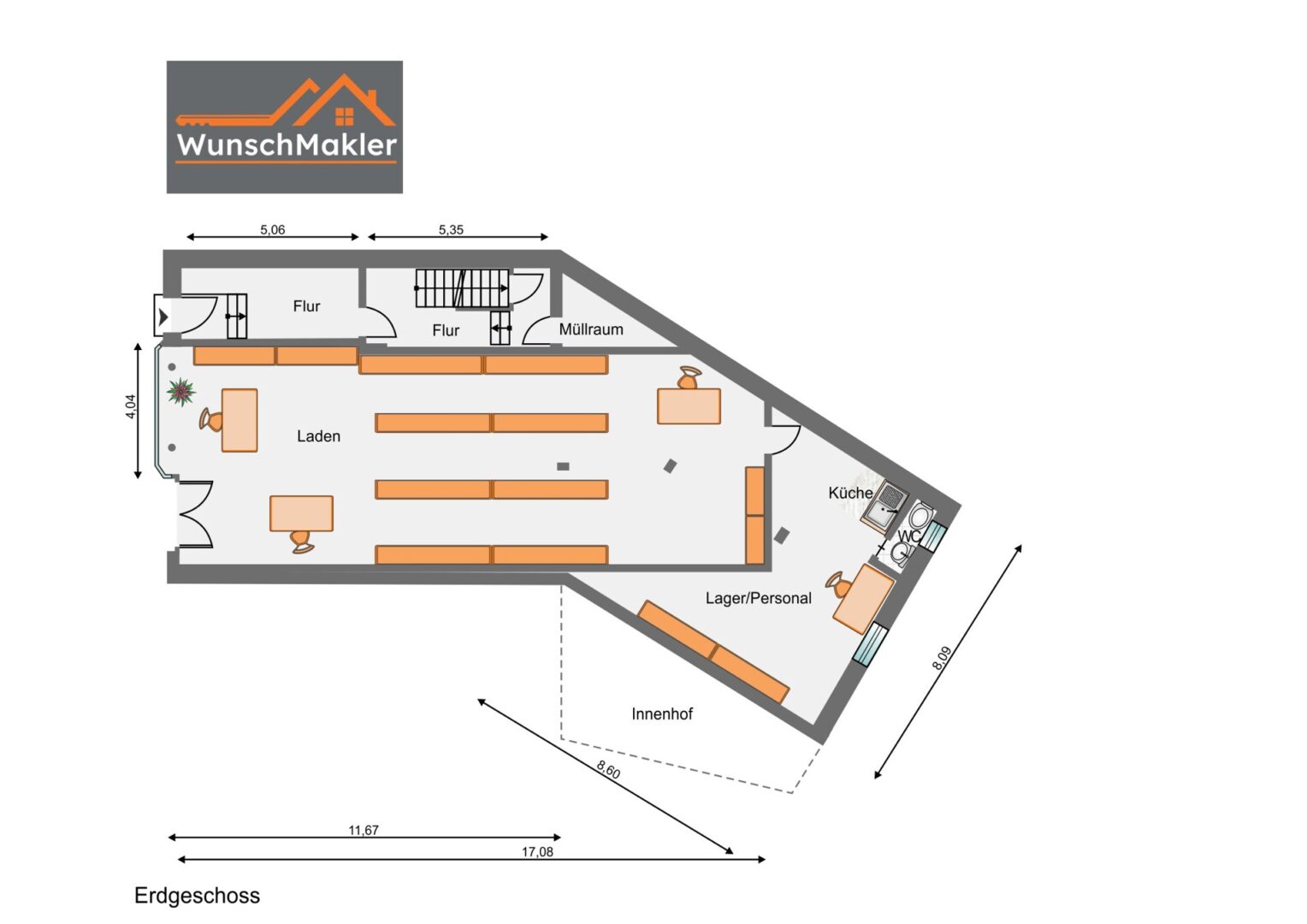 Grundriss Erdgeschoss (Ladenlokal)