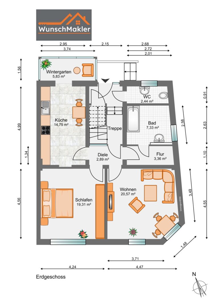 Grundriss Wohnung Erdgeschoss