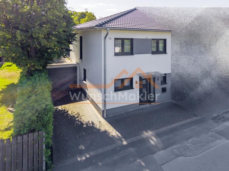 Ansicht von vorne mit Garage