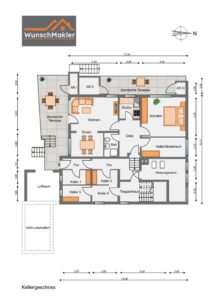 Grundriss Wohnung Souterrain und Keller
